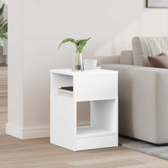 vidaXL End Table White 30.5 x 30 x 45 cm Engineered Wood 1