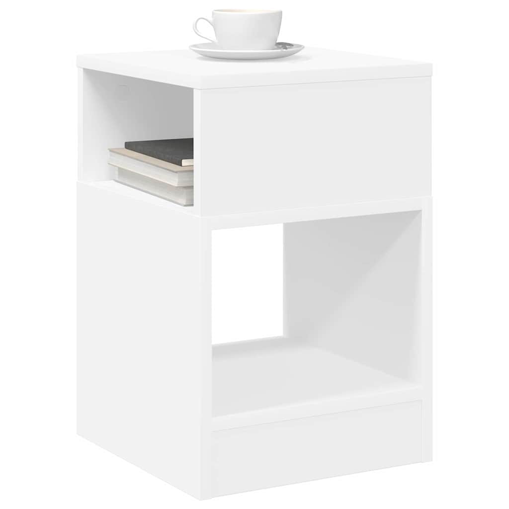 vidaXL End Table White 30.5 x 30 x 45 cm Engineered Wood 3