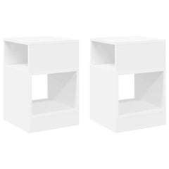 vidaXL End Table 2 pcs White 30.5 x 30 x 45 cm Engineered Wood 2