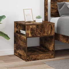 vidaXL End Table Smoked Oak 40.5 x 40 x 45 cm Engineered Wood 4