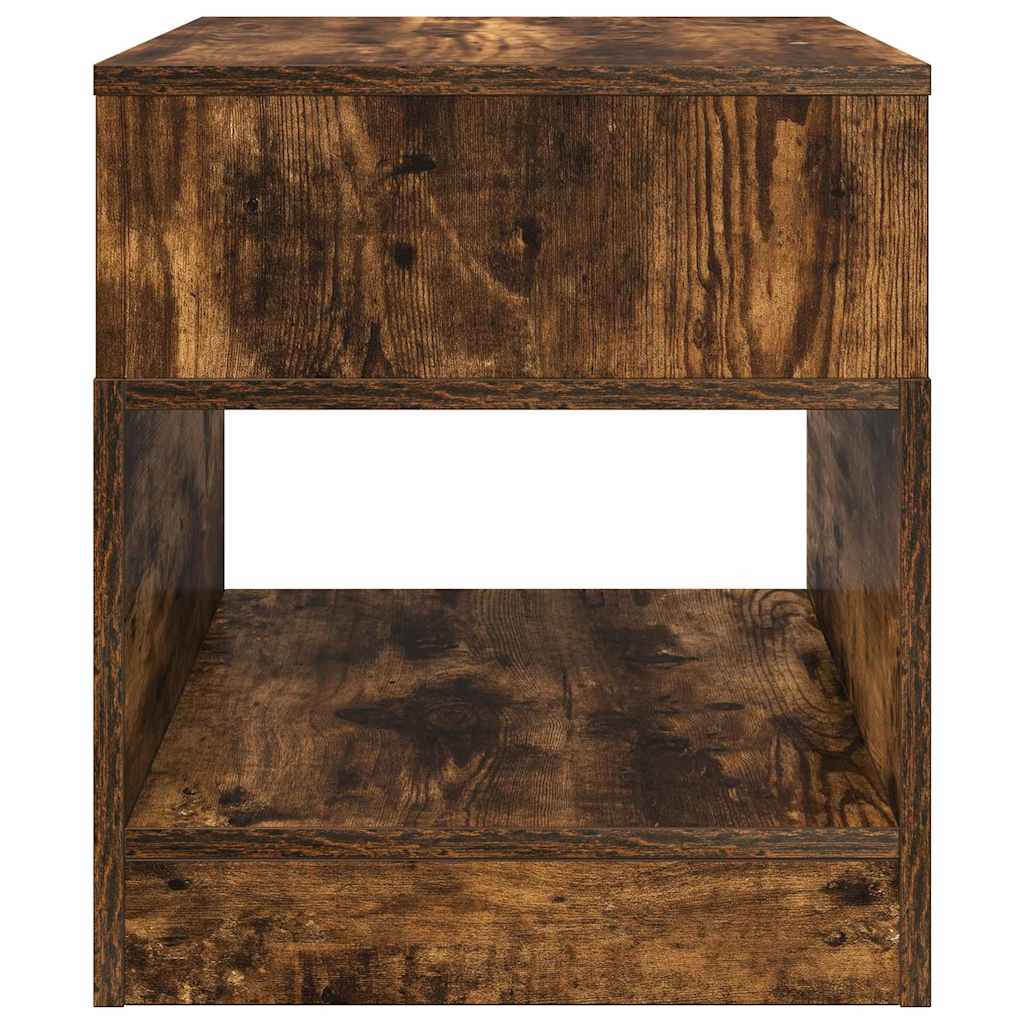 vidaXL End Table Smoked Oak 40.5 x 40 x 45 cm Engineered Wood 5