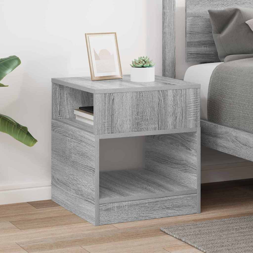 vidaXL End Table Grey Sonoma 40.5 x 40 x 45 cm Engineered Wood 4