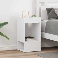 vidaXL End Table 2 pcs White 30 x 30 x 56 cm Engineered Wood 1
