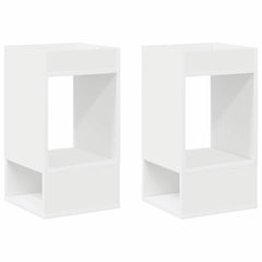 vidaXL End Table 2 pcs White 30 x 30 x 56 cm Engineered Wood 2
