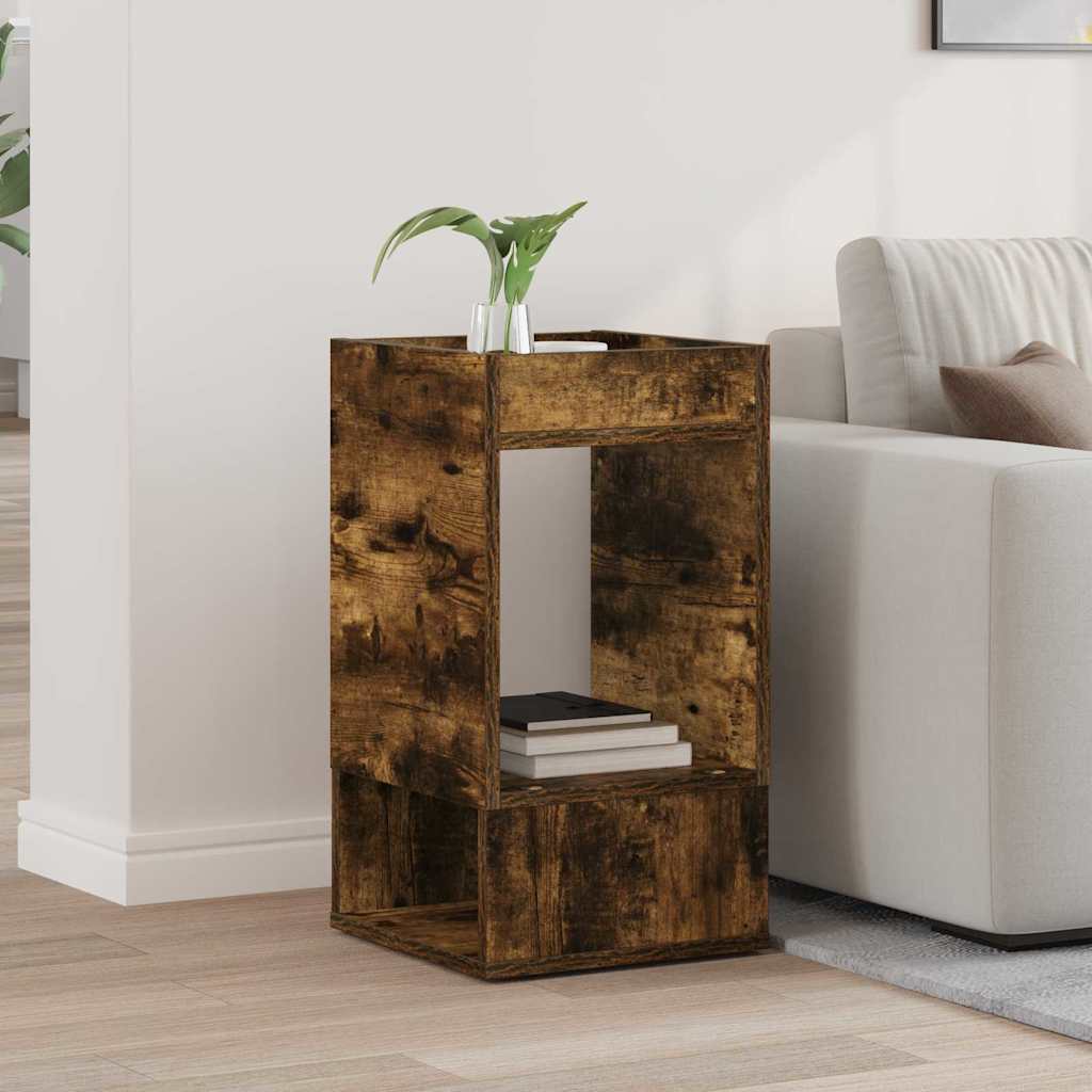 vidaXL End Table Smoked Oak 30 x 30 x 56 cm Engineered Wood 1