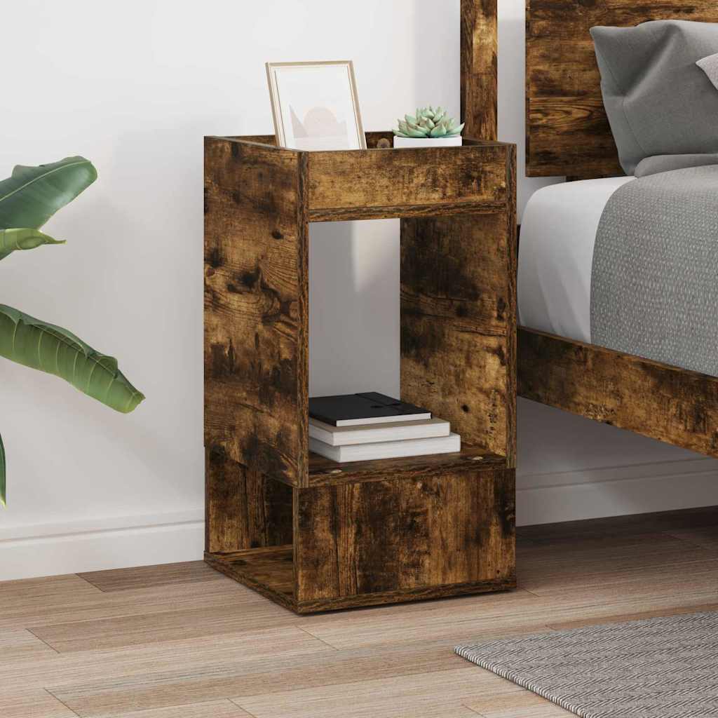 vidaXL End Table Smoked Oak 30 x 30 x 56 cm Engineered Wood 4