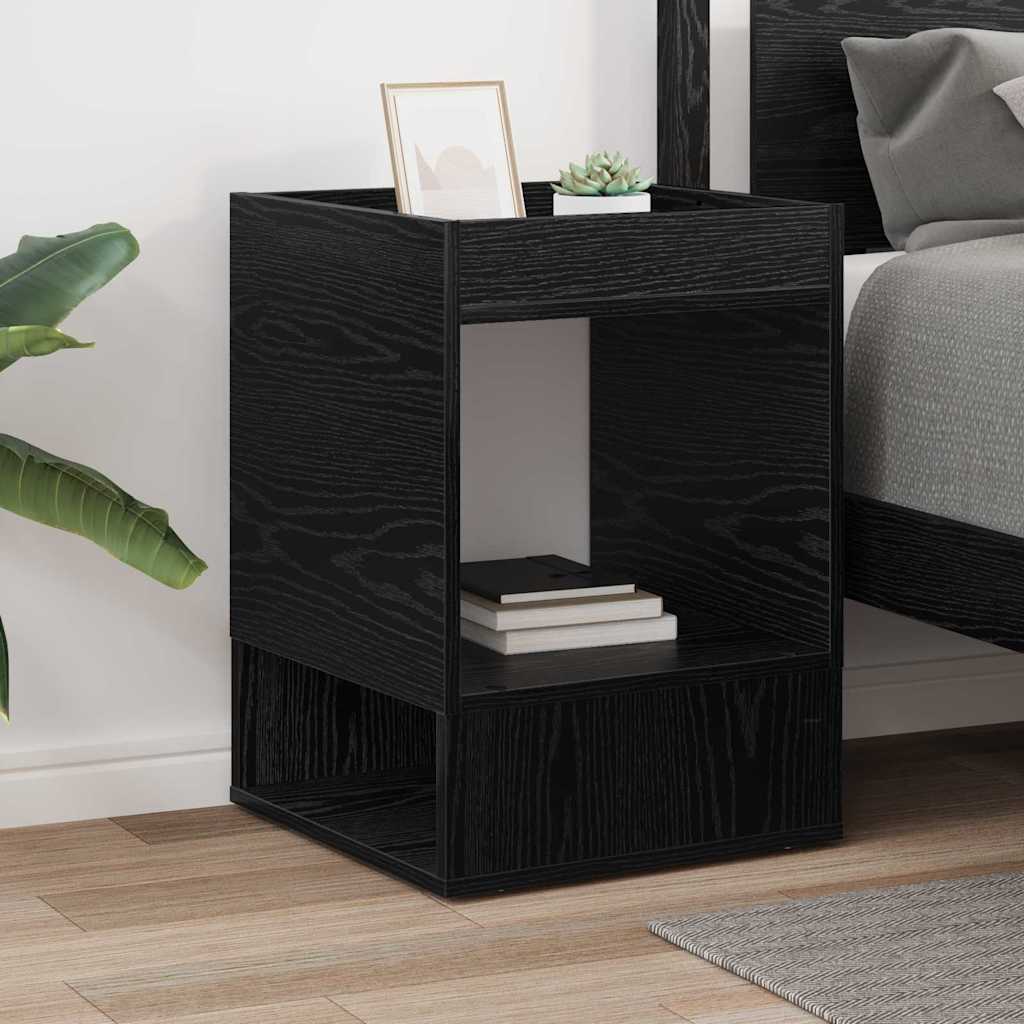 vidaXL End Table Black Oak 40 x 40 x 56 cm Engineered Wood 4