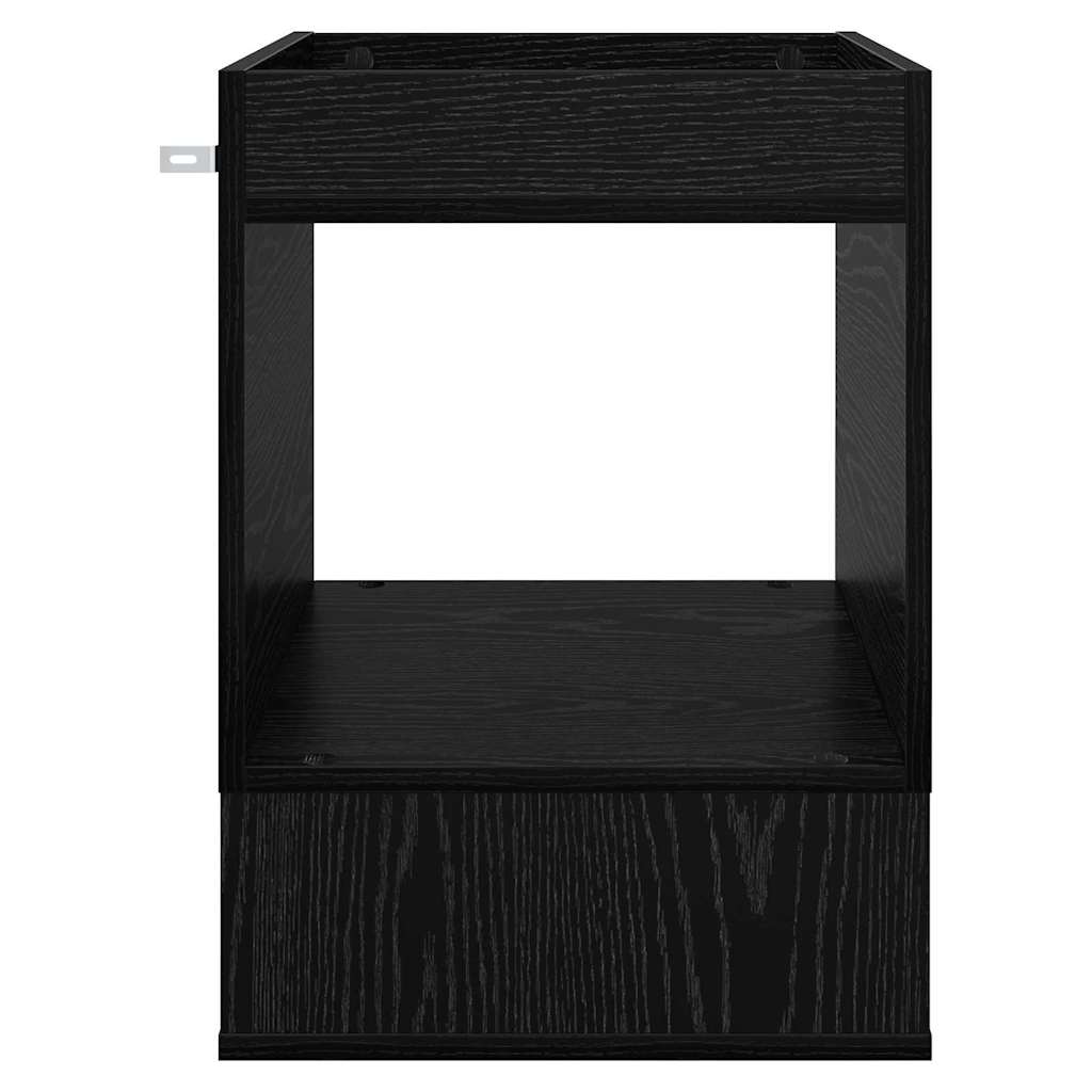 vidaXL End Table 2 pcs Black Oak 40 x 40 x 56 cm Engineered Wood 6