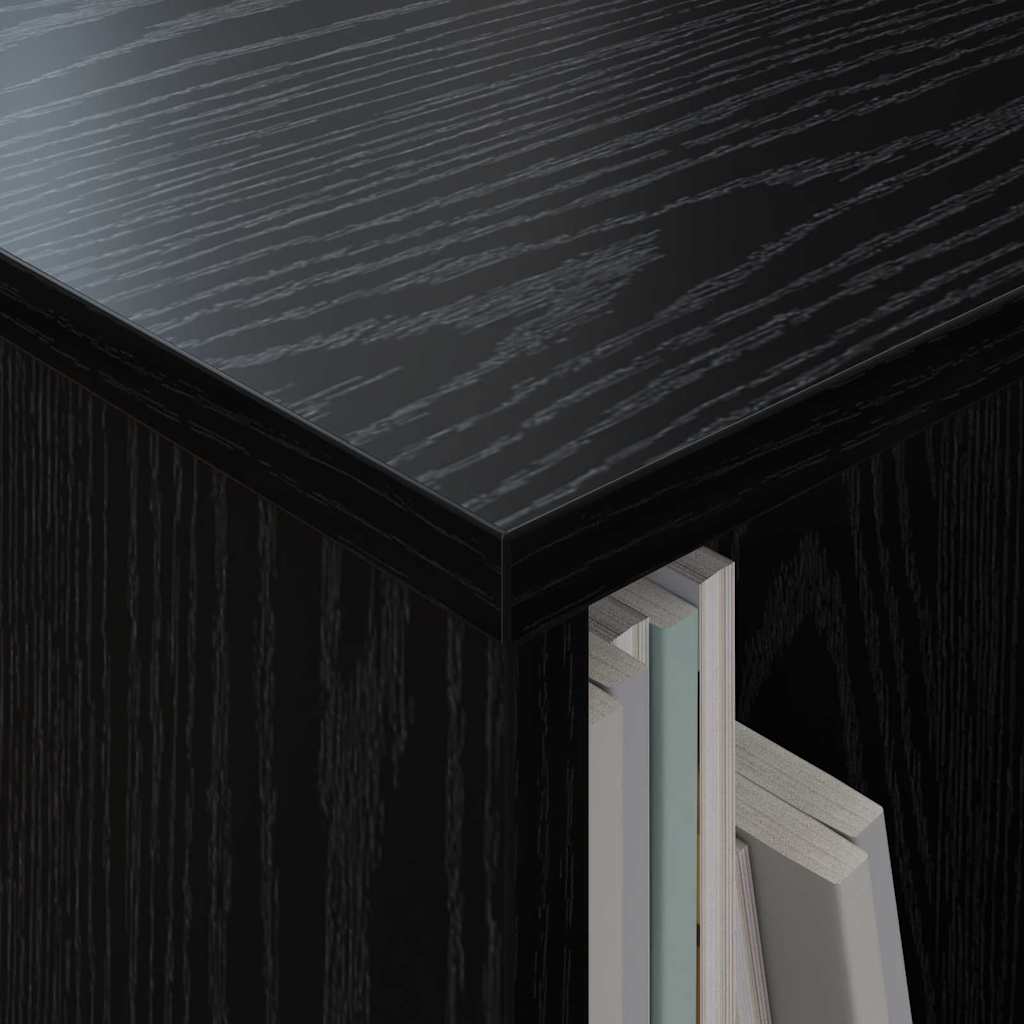 vidaXL Magazine Rack Black Oak 102 x 30 x 45 cm 5