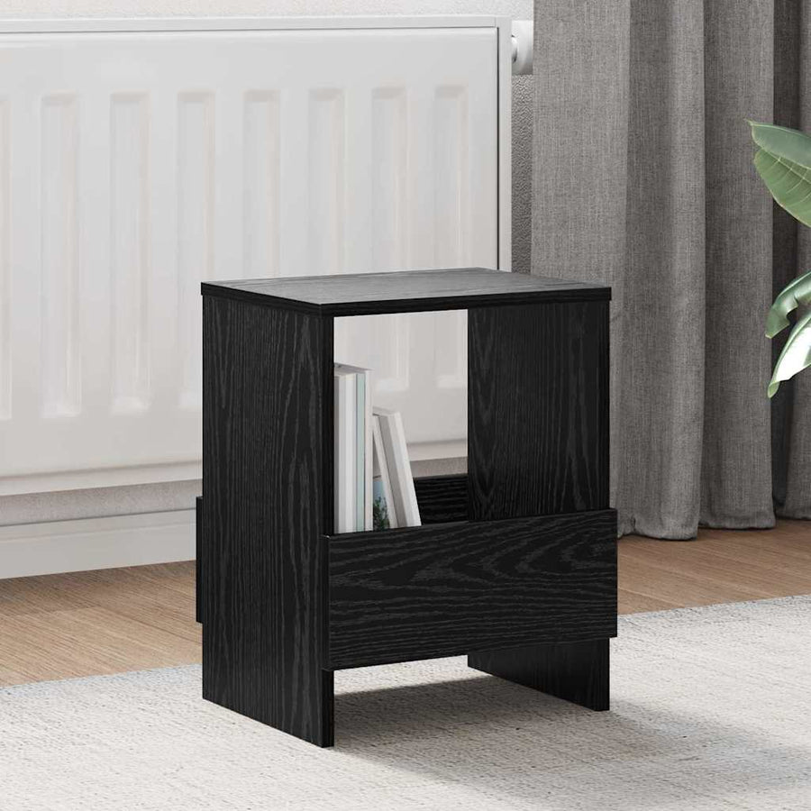 Magazine Rack 2 pcs Black Oak