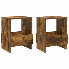 vidaXL Magazine Rack 2 pcs Smoked Oak 35 x 30 x 45 cm 2