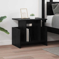 vidaXL TV Stand 50 x 35 x 45 cm Black Oak Engineered Wood 4