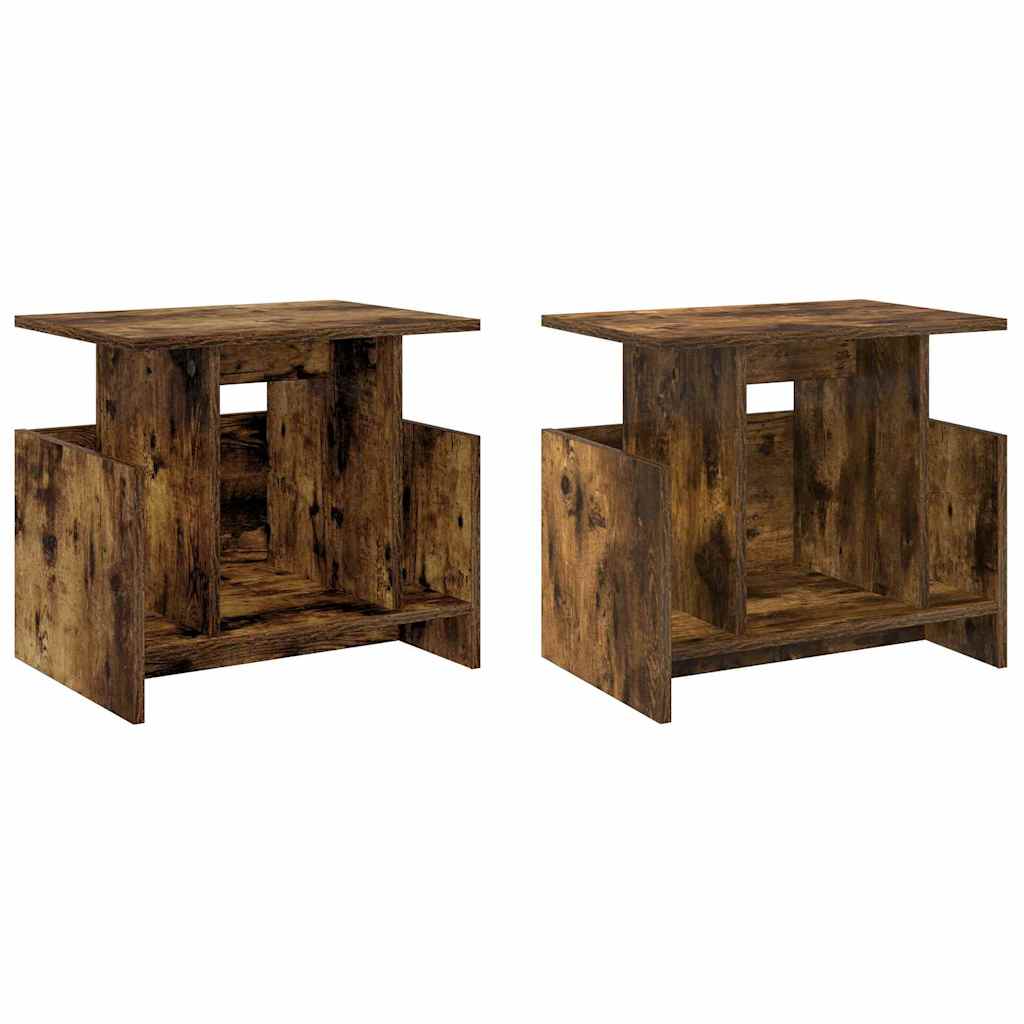 vidaXL TV Stand 2 pcs Smoked Oak Engineered Wood 2