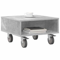 vidaXL Side Table with Wheels Concrete Grey 50.5 x 50 x 30 cm 3