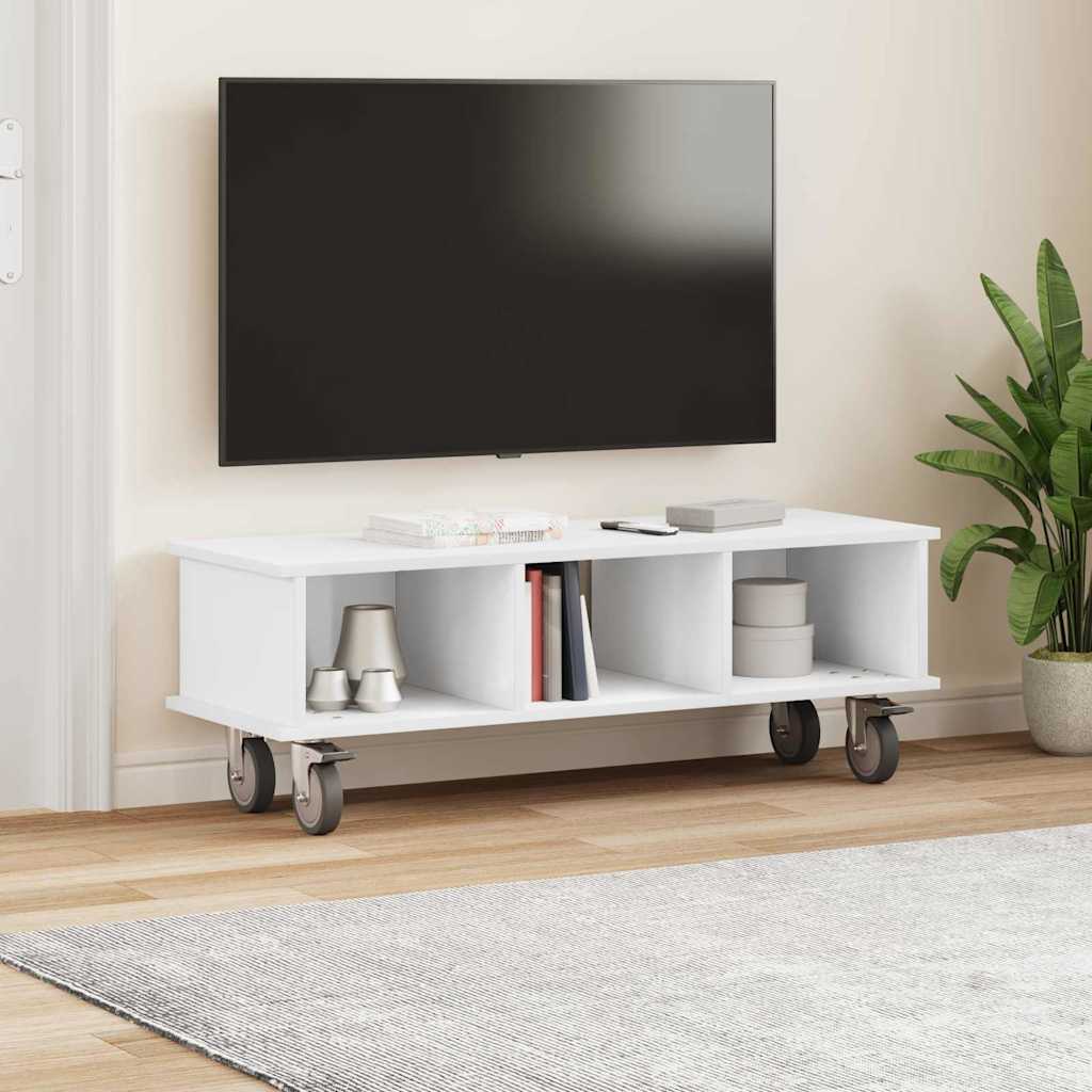 vidaXL TV Stand 100 x 35 x 35 cm White Engineered Wood 4