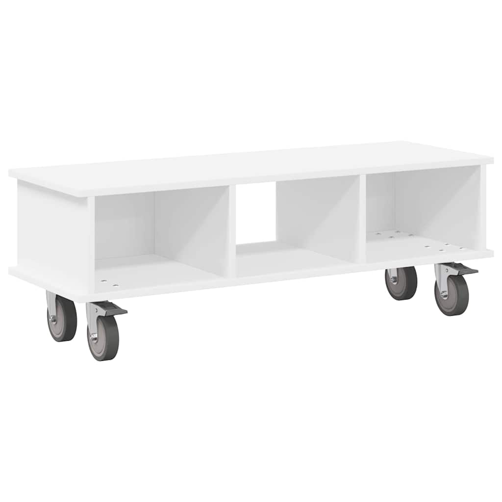 vidaXL TV Stand 100 x 35 x 35 cm White Engineered Wood 2
