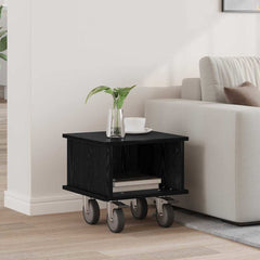 vidaXL TV Stand 37 x 35 x 35 cm Black Oak Engineered Wood 1