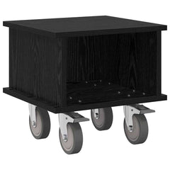 vidaXL TV Stand 37 x 35 x 35 cm Black Oak Engineered Wood 2