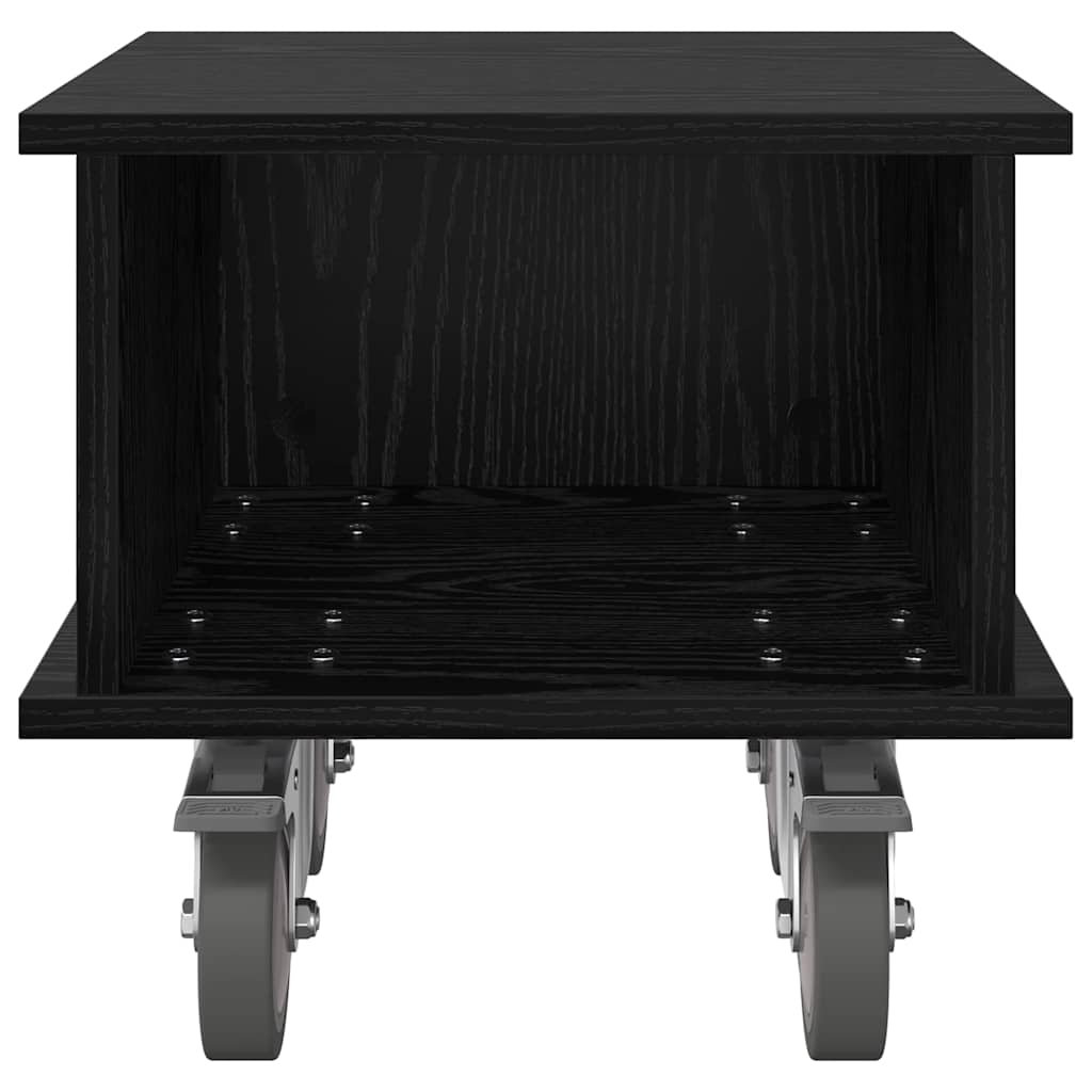vidaXL TV Stand 37 x 35 x 35 cm Black Oak Engineered Wood 5
