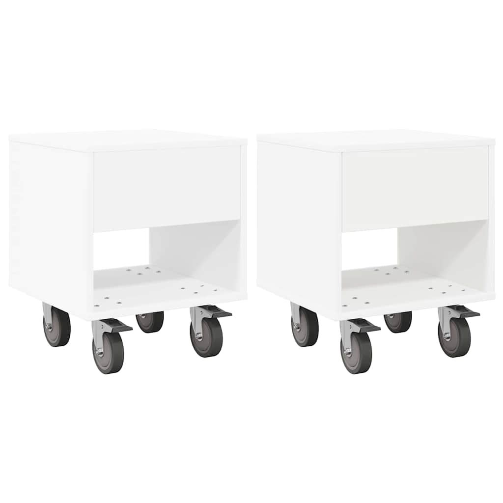 vidaXL Bedside Table 2 pcs White 40.5 x 40 x 48 cm Engineered Wood 2