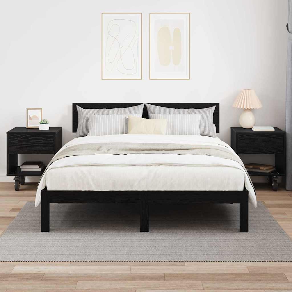 vidaXL Bedside Table 2 pcs Black Oak 40.5 x 40 x 48 cm Engineered Wood 4