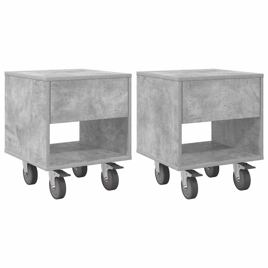 vidaXL Bedside Table 2 pcs Concrete Grey 40.5 x 40 x 48 cm 2