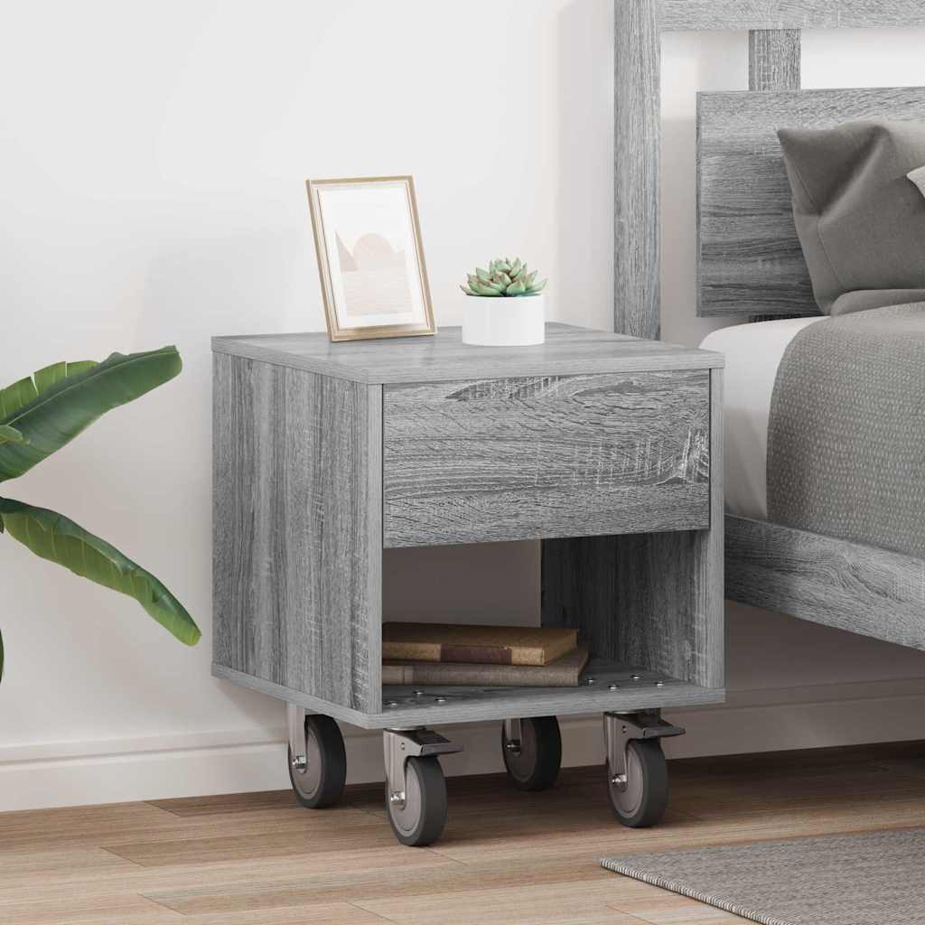 vidaXL Bedside Table 2 pcs Grey Sonoma 40.5 x 40 x 48 cm 1