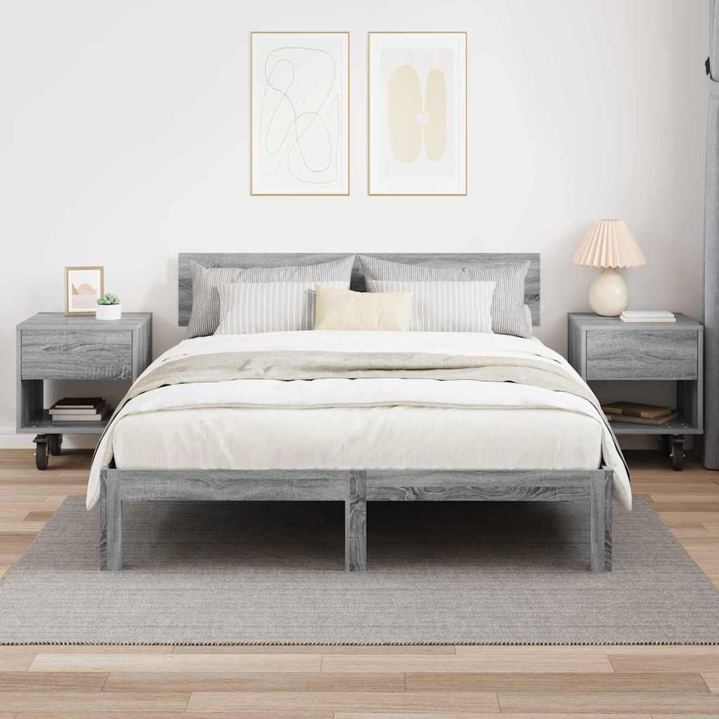 vidaXL Bedside Table 2 pcs Grey Sonoma 40.5 x 40 x 48 cm 4