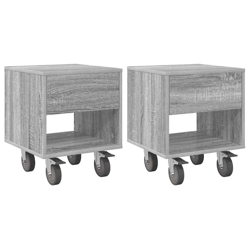 vidaXL Bedside Table 2 pcs Grey Sonoma 40.5 x 40 x 48 cm 2