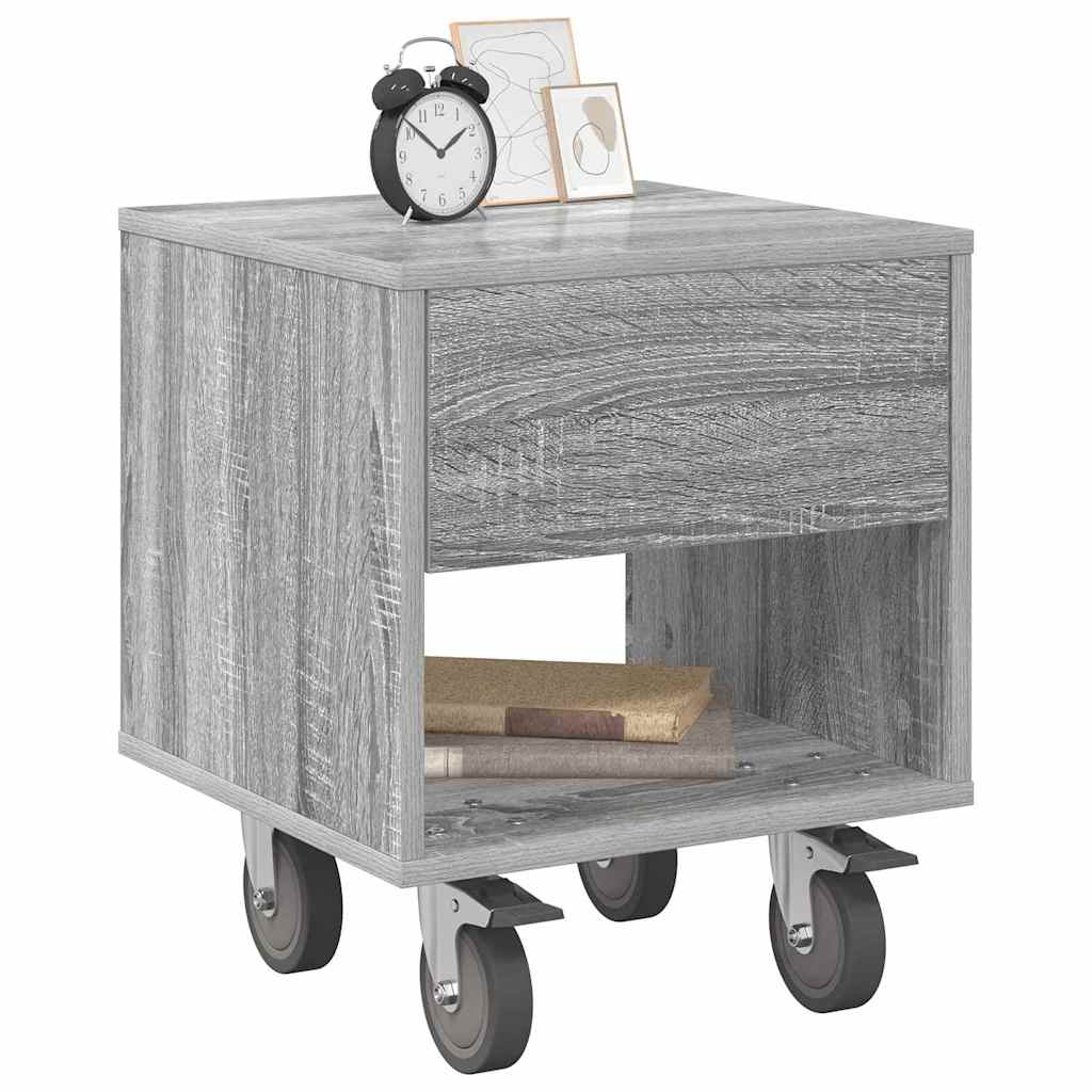 vidaXL Bedside Table 2 pcs Grey Sonoma 40.5 x 40 x 48 cm 3