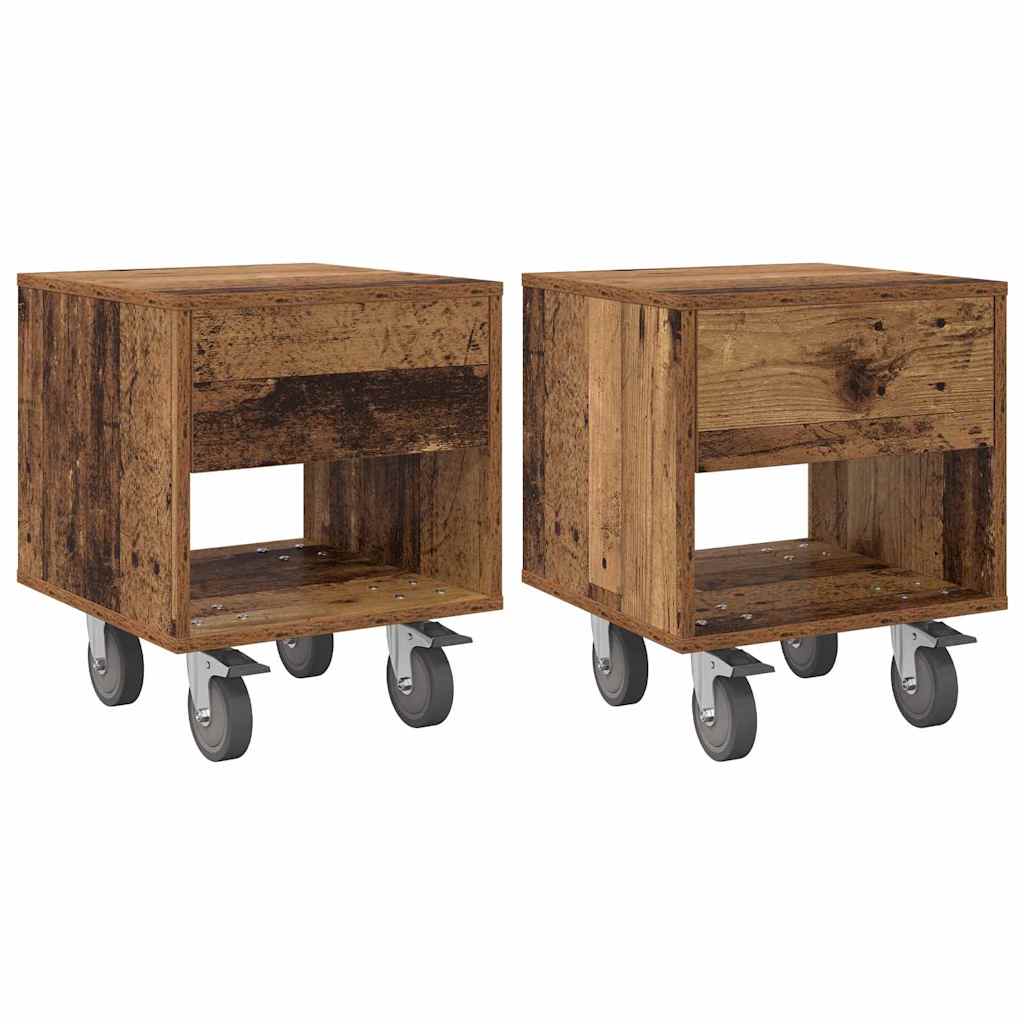 vidaXL Bedside Table 2 pcs Old Wood 40.5 x 40 x 48 cm Engineered Wood 2