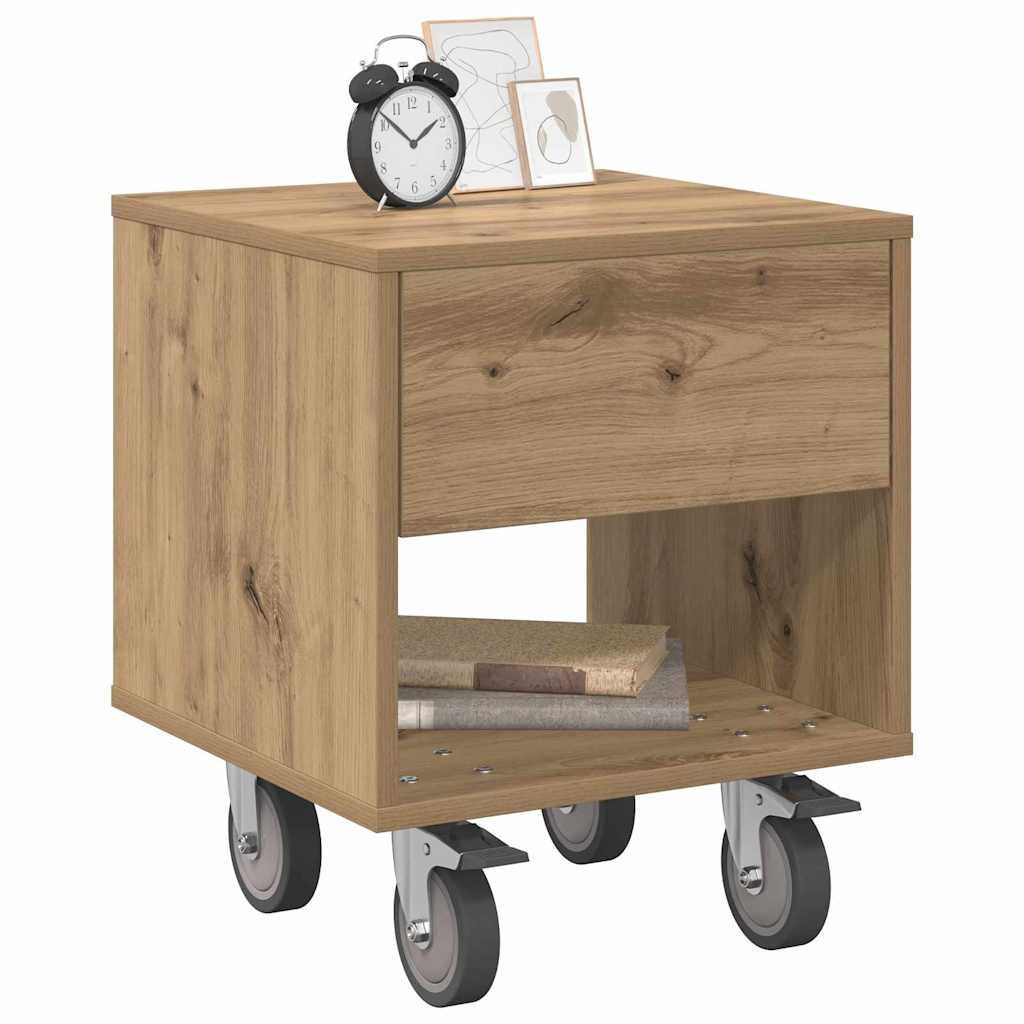 vidaXL Bedside Table Artisan Oak 40.5 x 40 x 48 cm Engineered Wood 3
