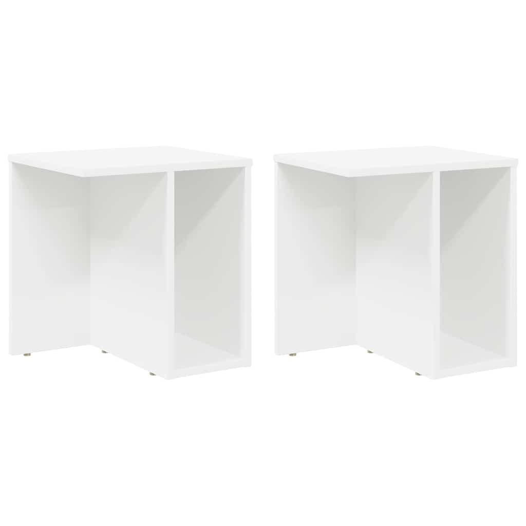 vidaXL End Table 2 pcs White 37 x 32 x 40 cm Engineered Wood 2