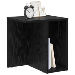 vidaXL End Table 2 pcs Black Oak 37 x 32 x 40 cm Engineered Wood 3