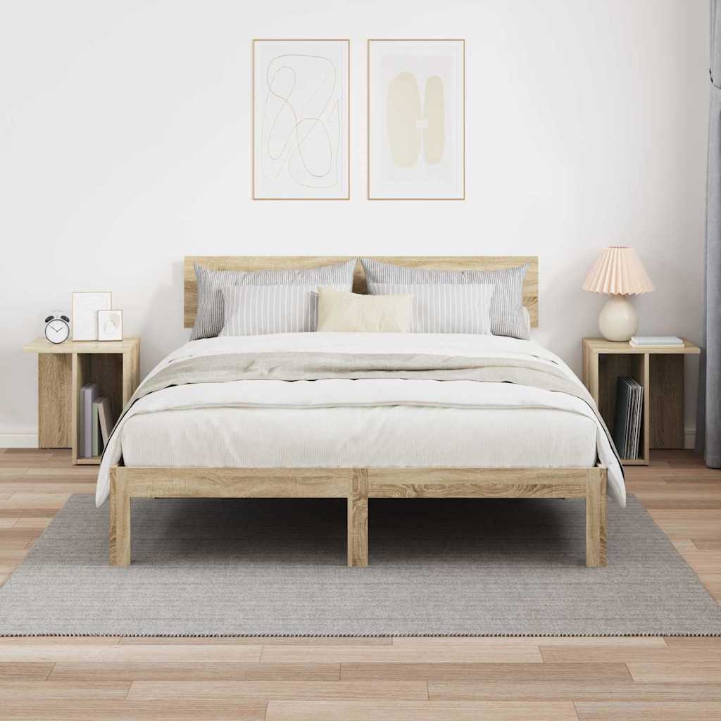 vidaXL End Table 2 pcs Sonoma Oak 37 x 32 x 40 cm Engineered Wood 4