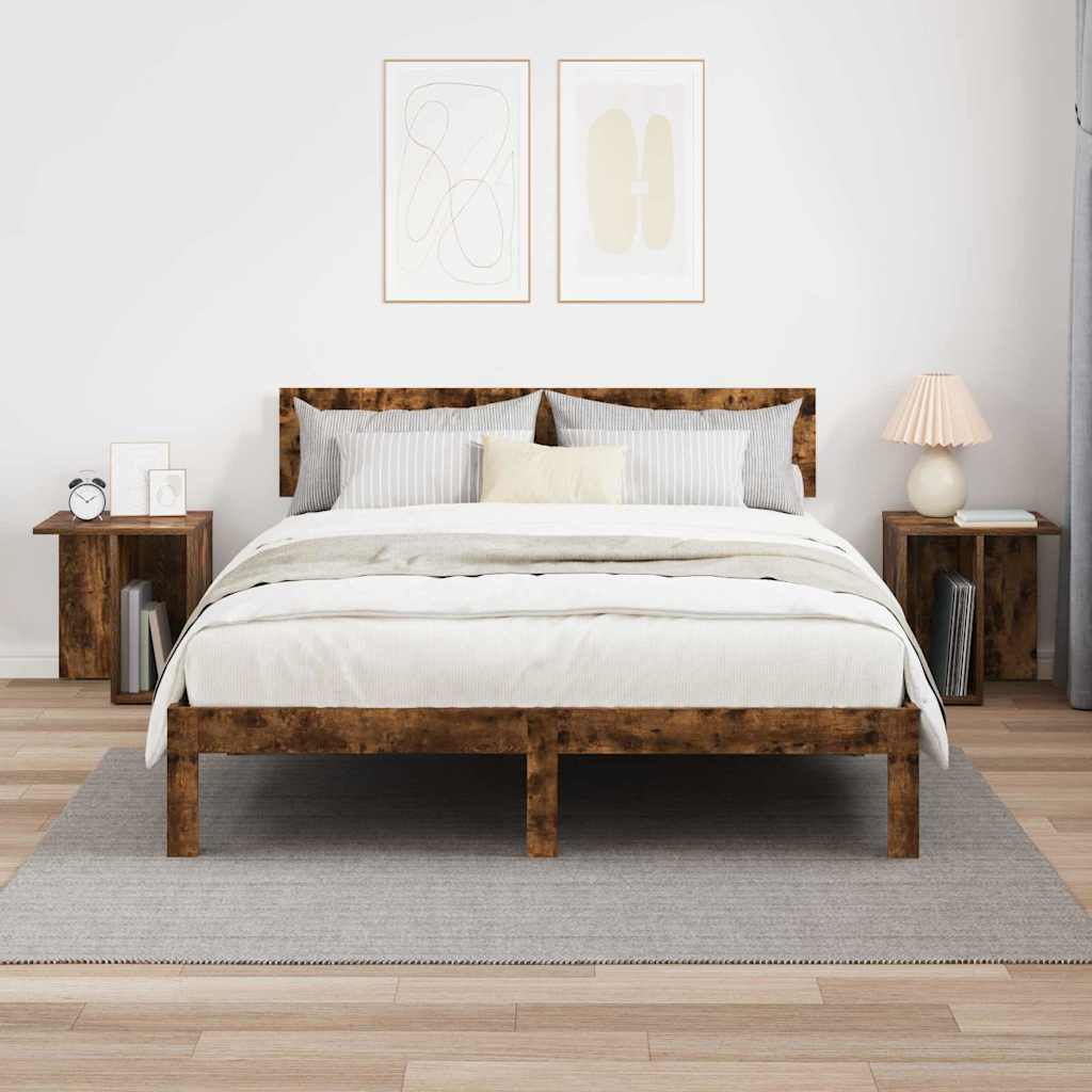 vidaXL End Table 2 pcs Smoked Oak 37 x 32 x 40 cm Engineered Wood 4