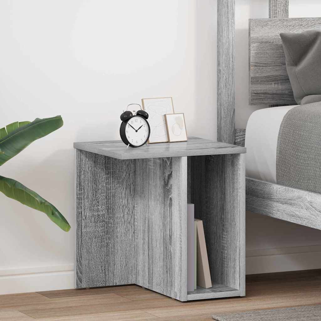 vidaXL End Table 2 pcs Grey Sonoma 37 x 32 x 40 cm Engineered Wood 1