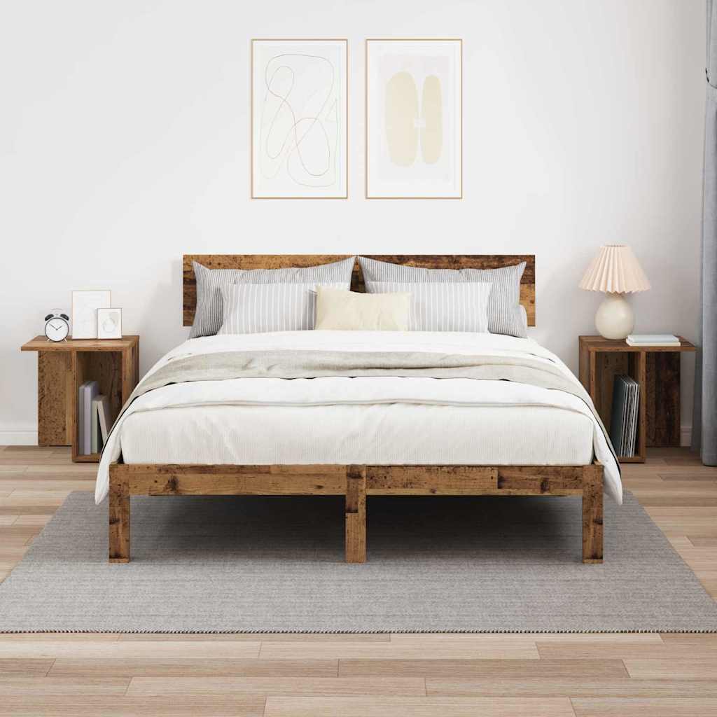 vidaXL End Table 2 pcs Old Wood 37 x 32 x 40 cm Engineered Wood 4