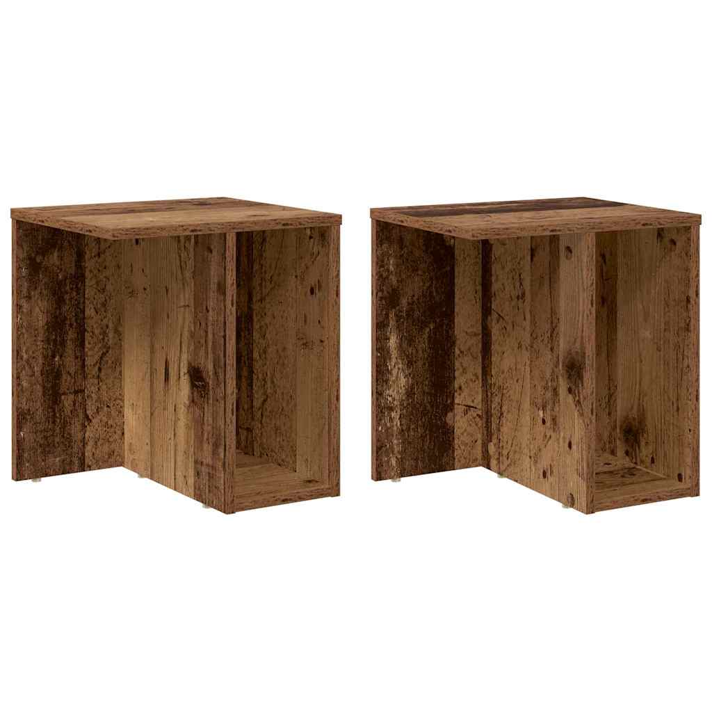 vidaXL End Table 2 pcs Old Wood 37 x 32 x 40 cm Engineered Wood 2