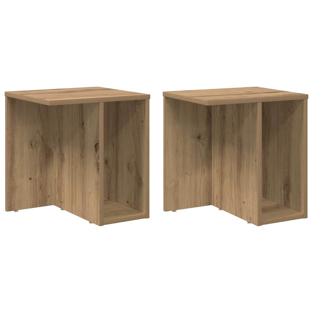 vidaXL End Table 2 pcs Artisan Oak 37 x 32 x 40 cm Engineered Wood 2