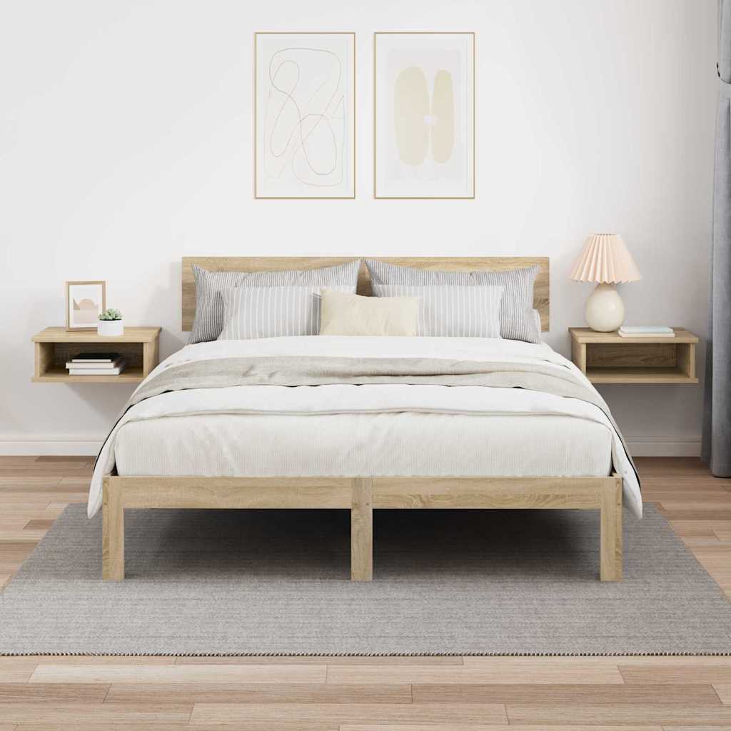 vidaXL Bedside Table 2 pcs Sonoma Oak 40 x 31 x 15 cm Engineered Wood 4