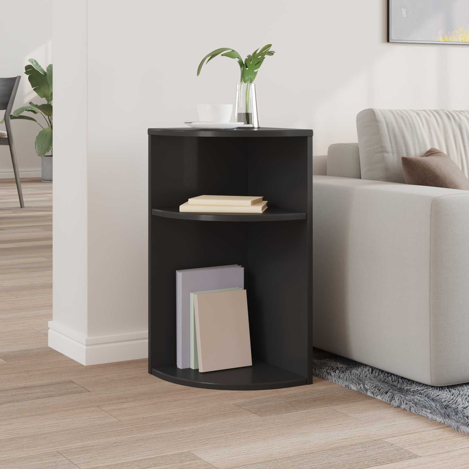 vidaXL End Table Black 29.6 x 29.6 x 60 cm Engineered Wood 4