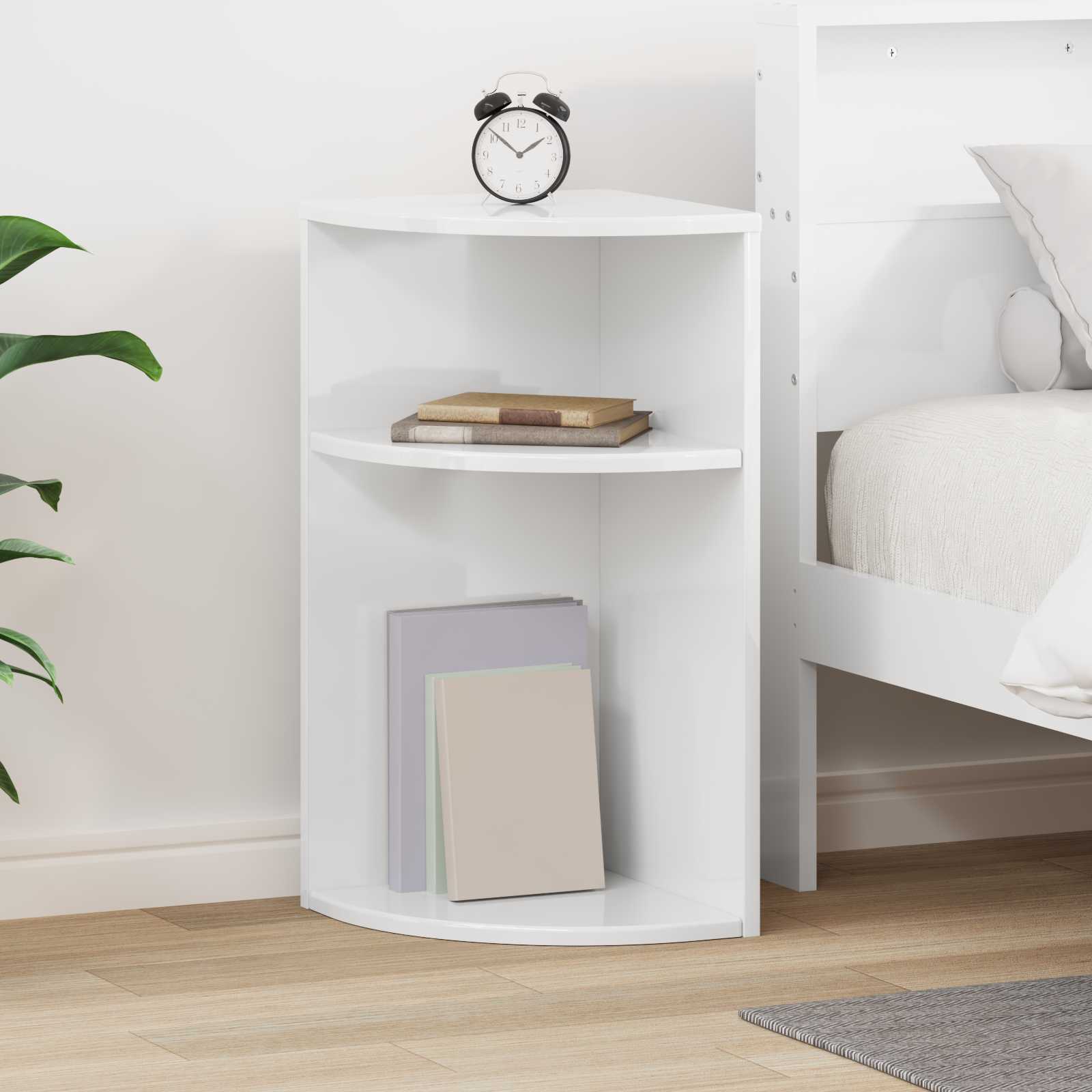 vidaXL End Table High Gloss White 29.6 x 29.6 x 60 cm Engineered Wood 1