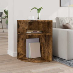 vidaXL End Table Smoked Oak 39.7 x 39.7 x 60 cm Engineered Wood 4