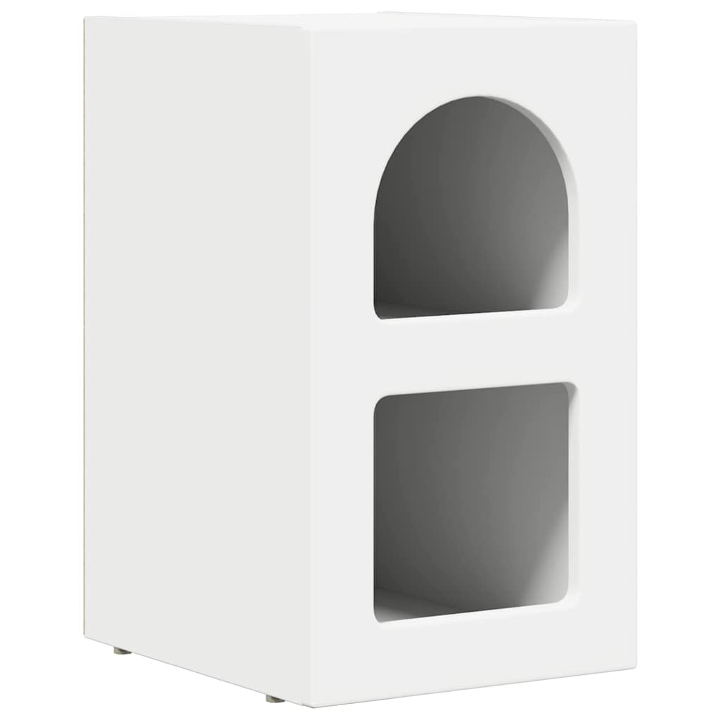 vidaXL Bedside Table ELST White 29.5 x 33.5 x 50 cm Engineered Wood 2