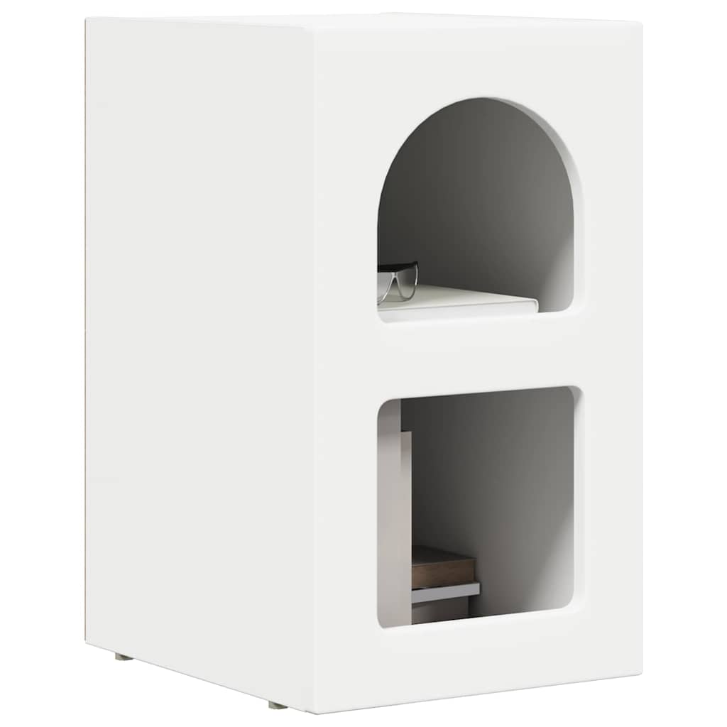vidaXL Bedside Table ELST 2 pcs White 29.5 x 33.5 x 50 cm 3