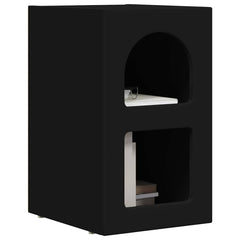 vidaXL Bedside Table ELST Black 29.5 x 33.5 x 50 cm Engineered Wood 3