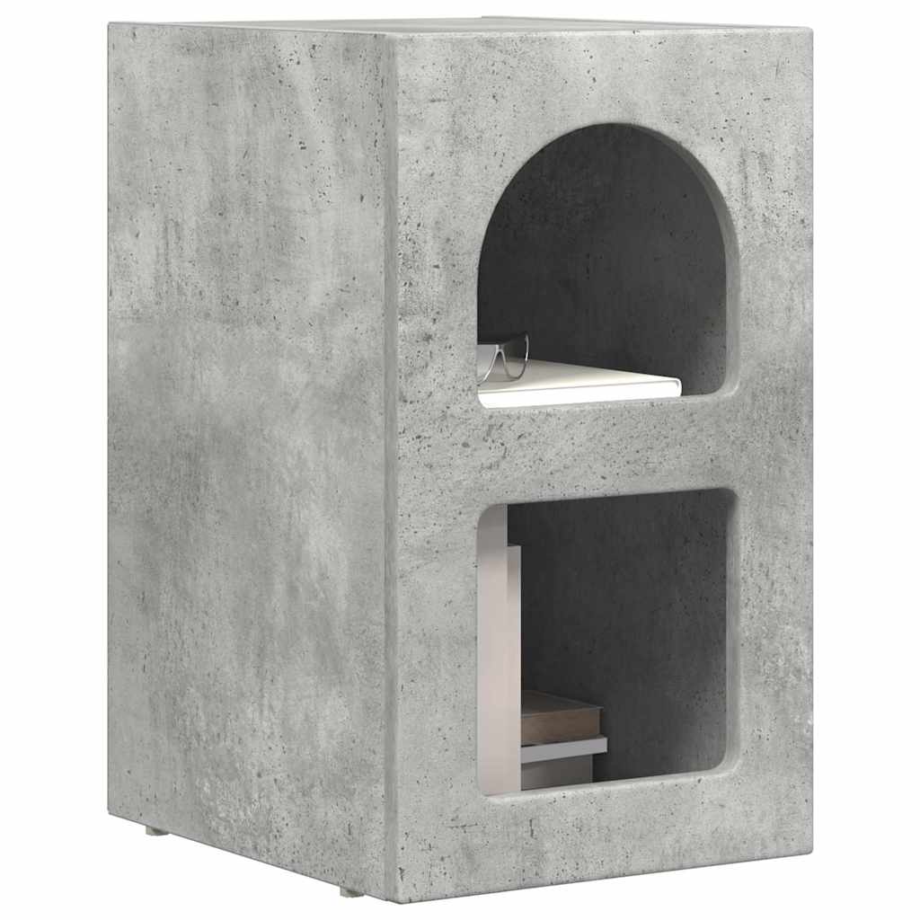 vidaXL Bedside Table ELST Concrete Grey 29.5 x 33.5 x 50 cm 3