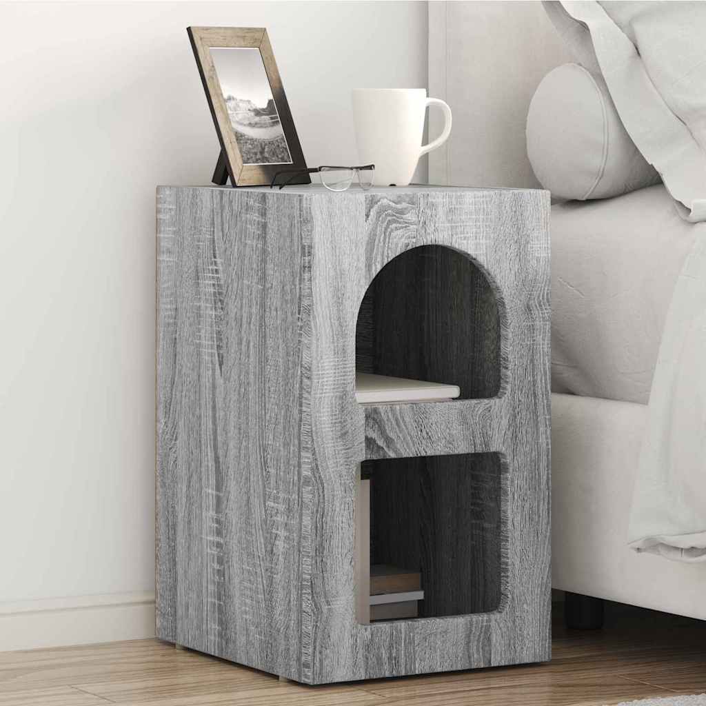 vidaXL Bedside Table ELST Grey Sonoma 29.5 x 33.5 x 50 cm 1