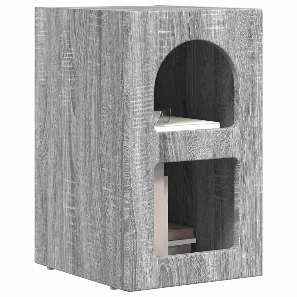 vidaXL Bedside Table ELST 2 pcs Grey Sonoma 29.5 x 33.5 x 50 cm 3